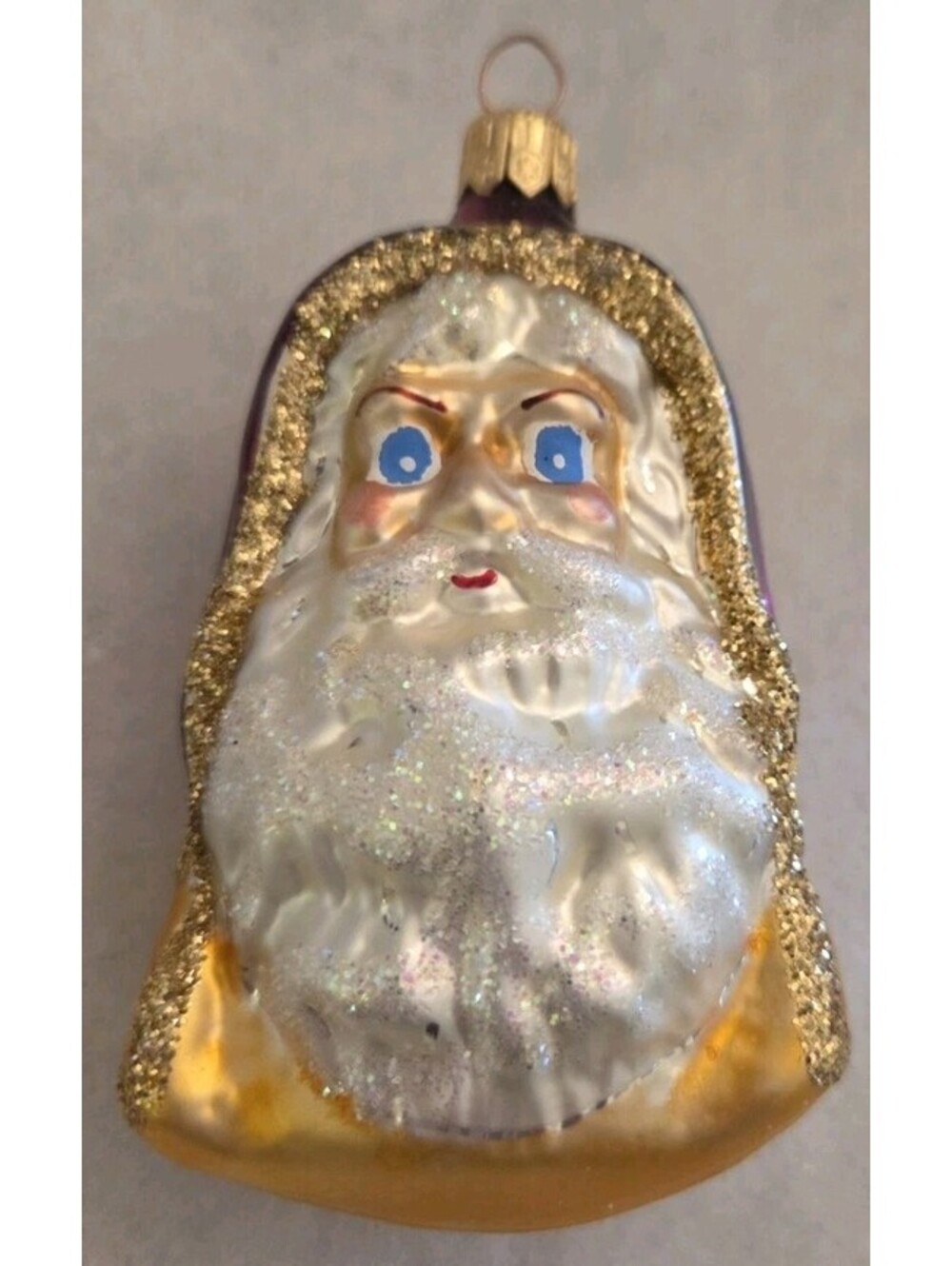 Christopher Radko Christmas Past Santa Vintage Glass Handpainted Ornament, Mint
